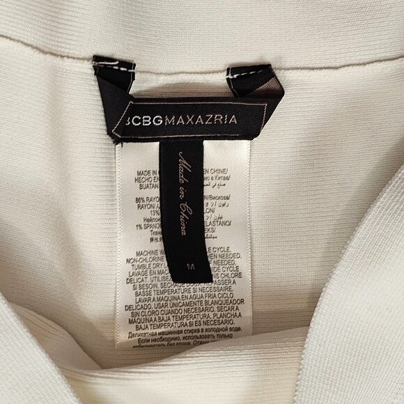 BCBGMAXAZRIA Ingrid A-Line Skirt White Fit & Flair Stretchy Skirt Sz M - Picture 2 of 3